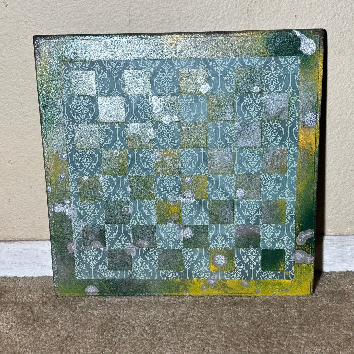 Green Yellow Mix - Scrapbook Chess Board