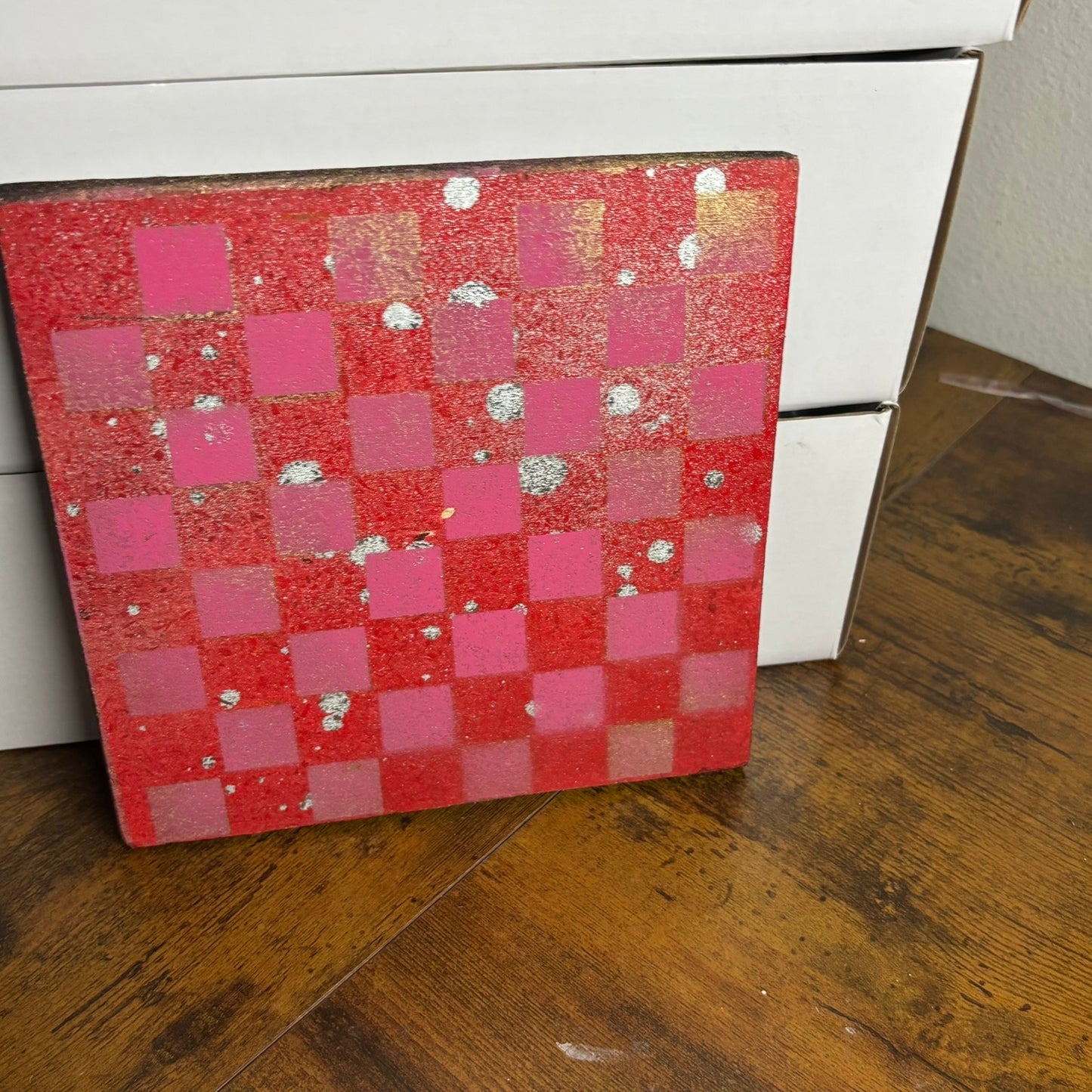 Pink & Red - Painted Double Sided Chess Board