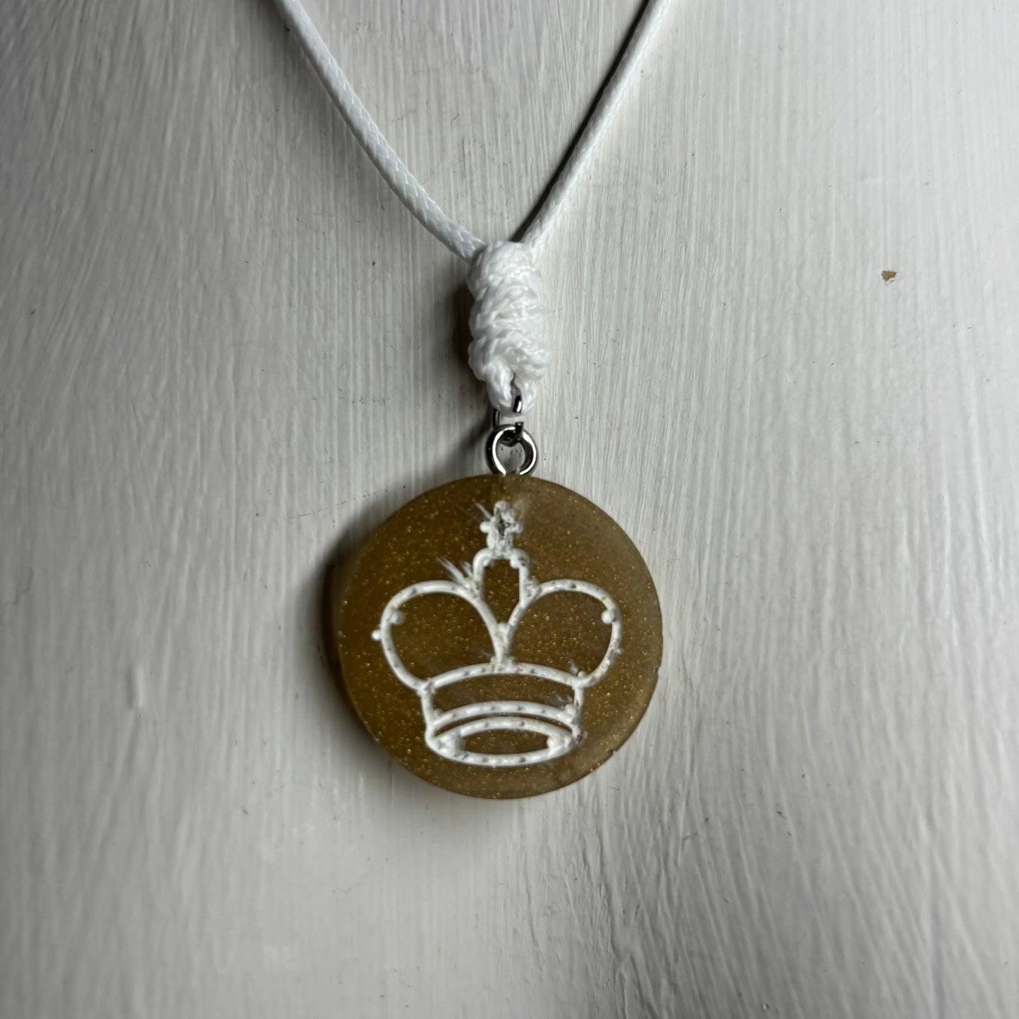 Sand Yellow King - Handmade Resin Chess Necklace