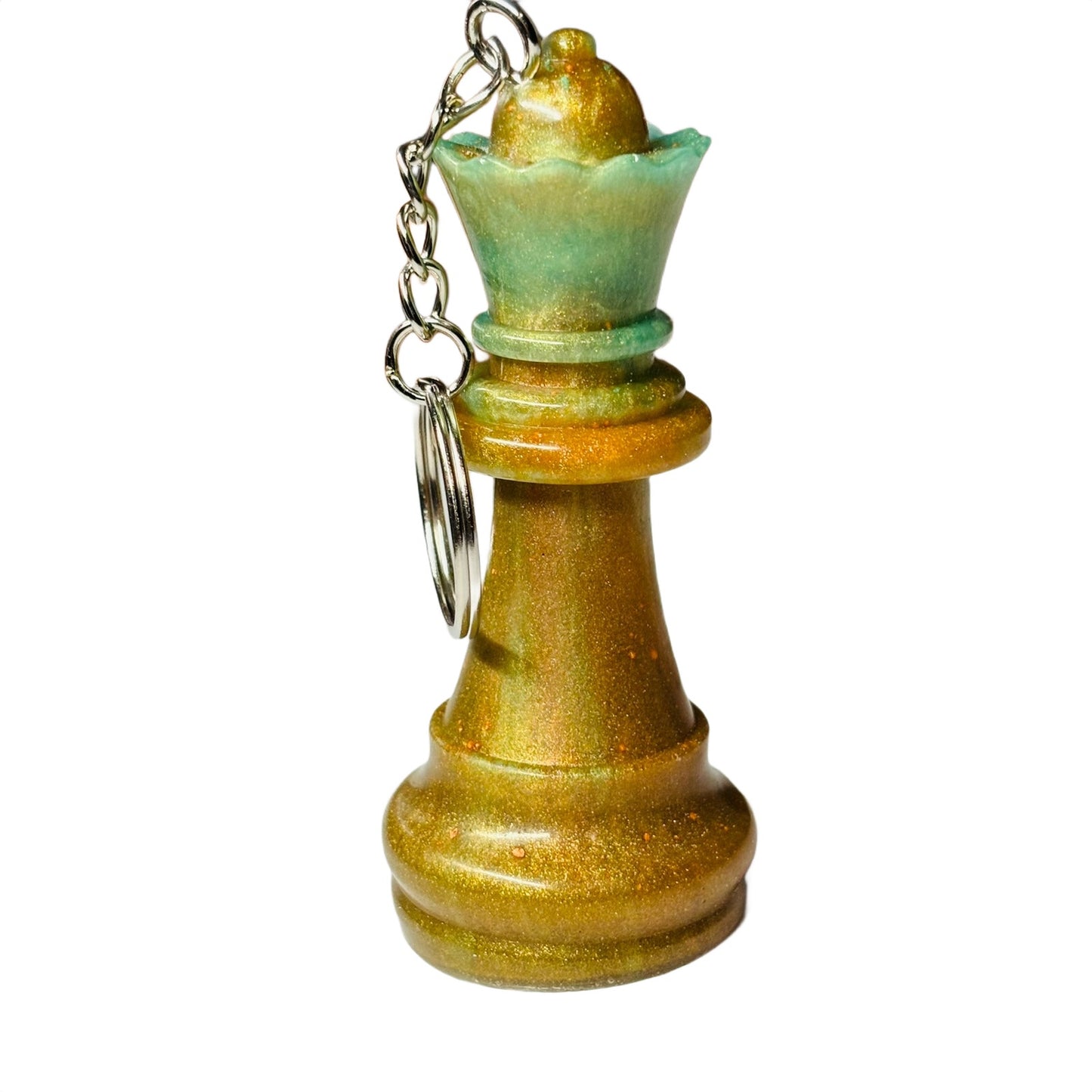 Green/Brown Mush Queen - Handmade Resin Keychain - Large Edition