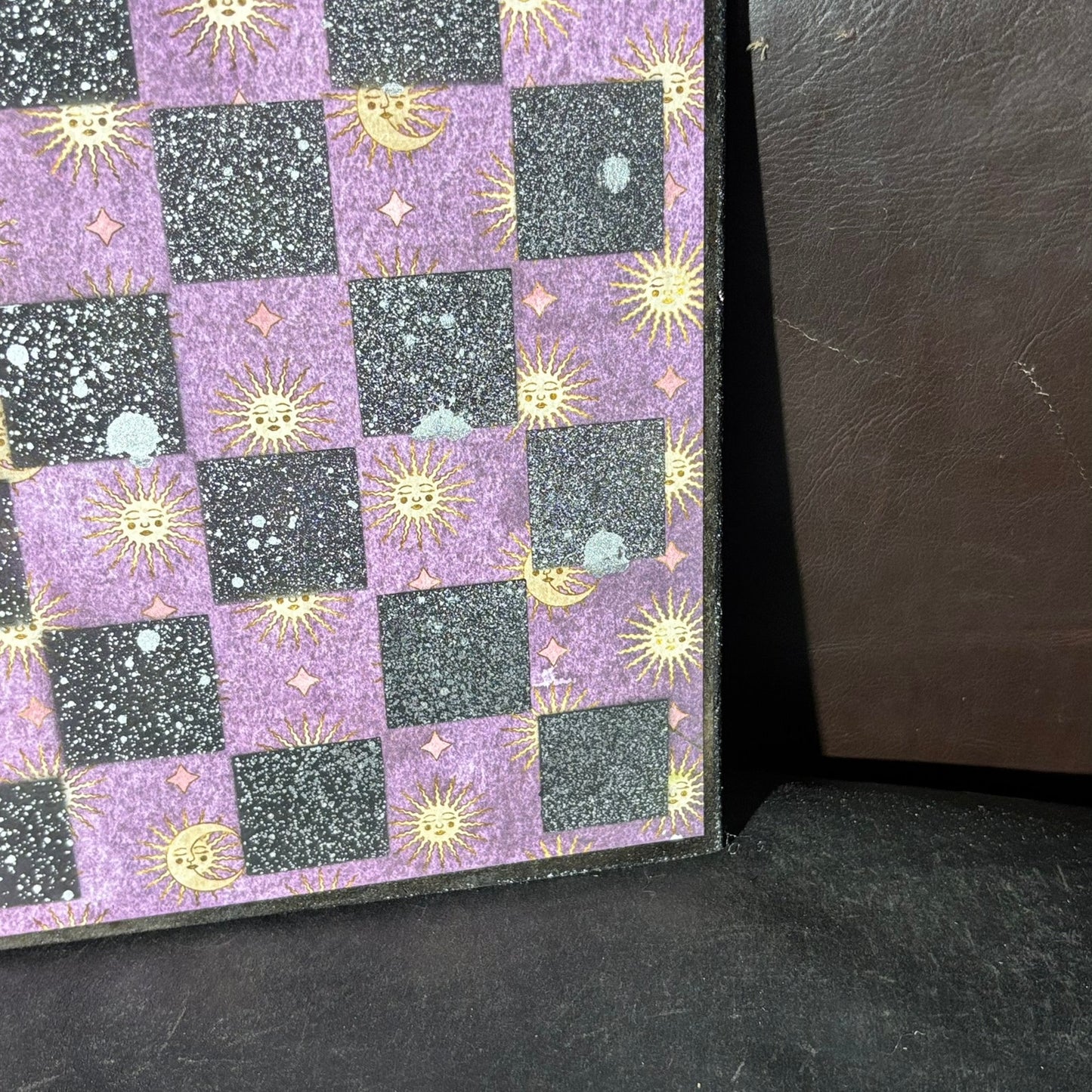Purple Mini Moons - Scrapbook Chess Board