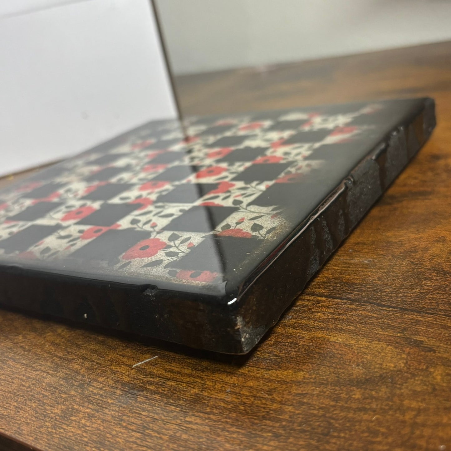 Fancy Flowers - Resin Coated Chess Board