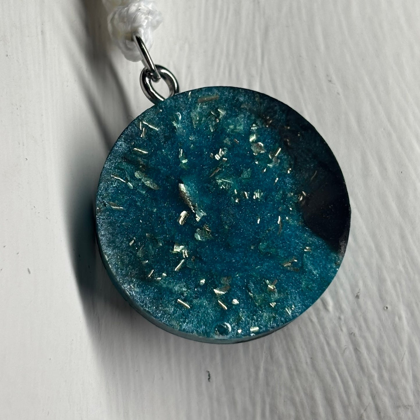 Majestic Blue King - Handmade Resin Chess Necklace