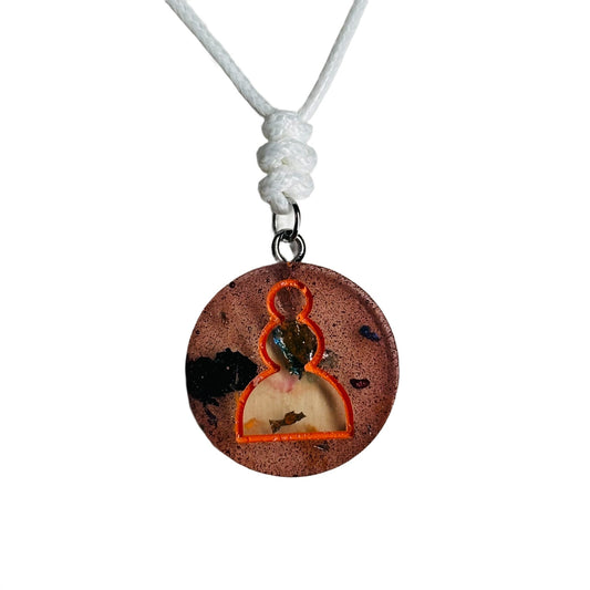 Royal Pattern Pawn - Handmade Resin Chess Necklace