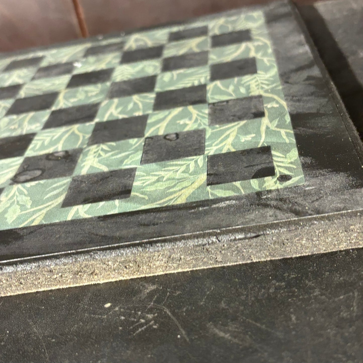 Green Leaves - Scrapbook Chess Board