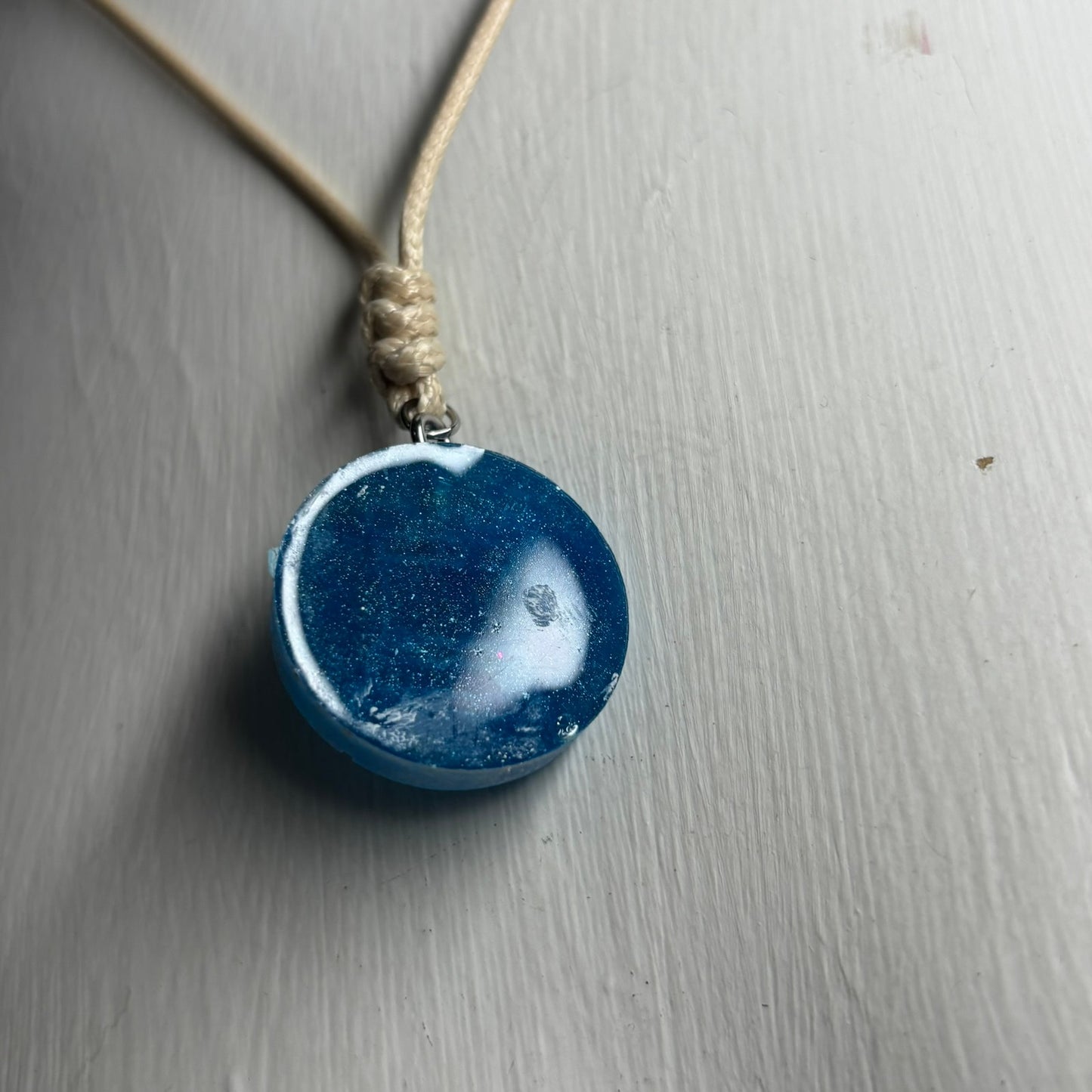 Blue Rook - Handmade Resin Chess Necklace