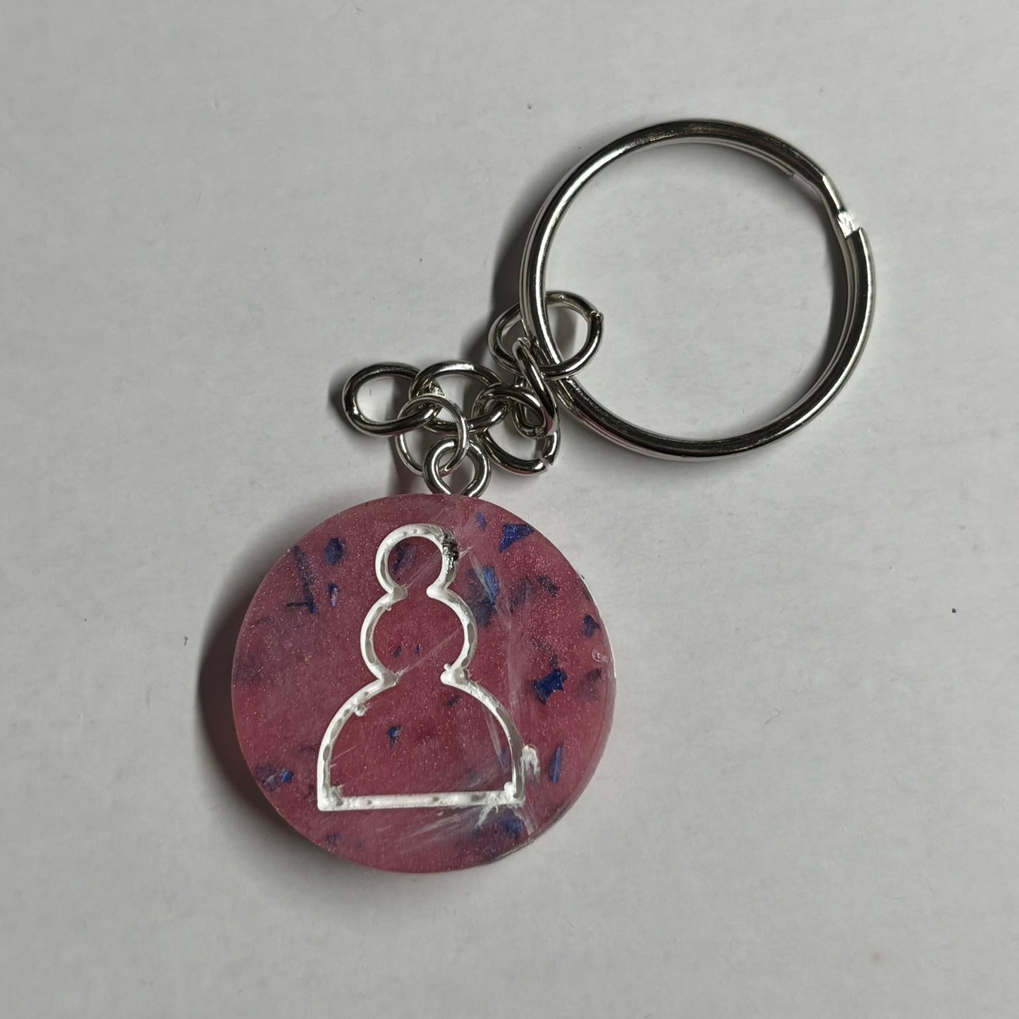 Speckled Pink Pawn - Handmade Resin Keychain