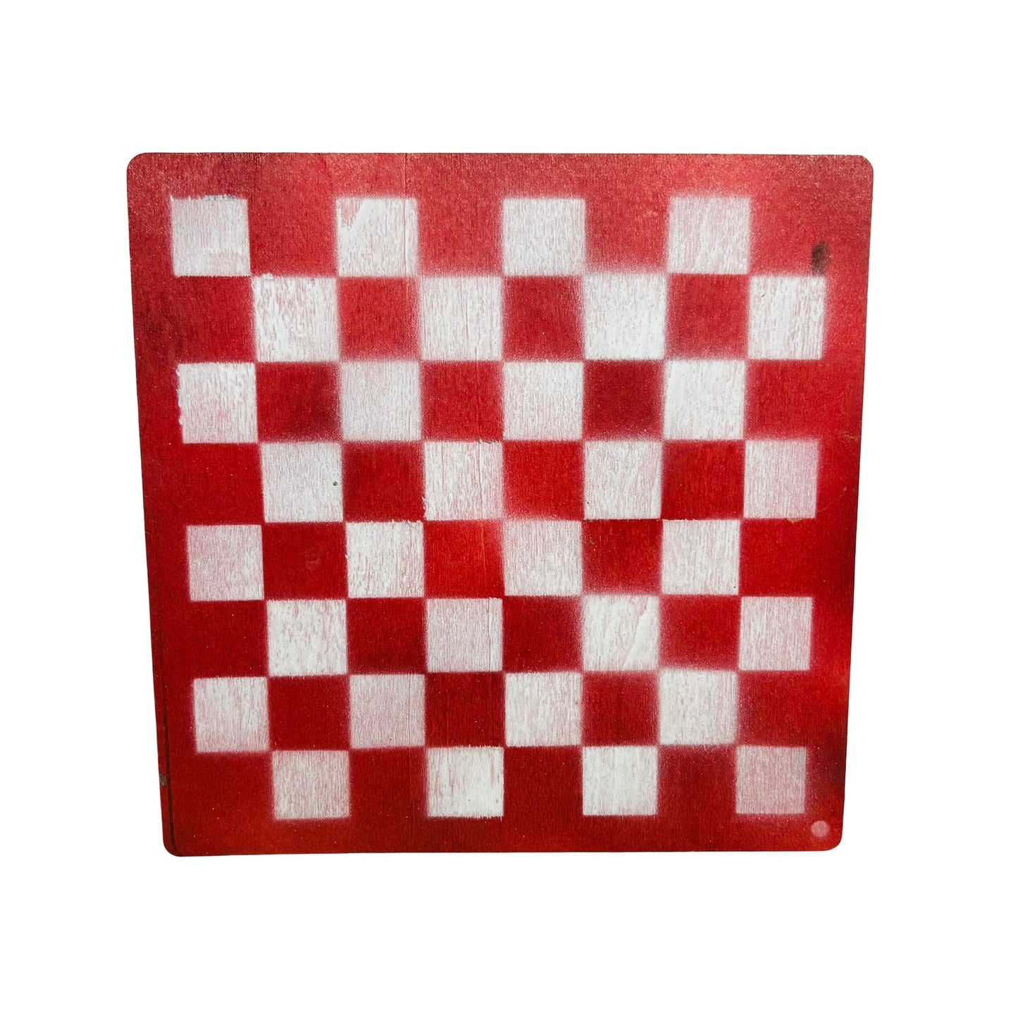 Red & White - Painted Thin Wooden Chess Board
