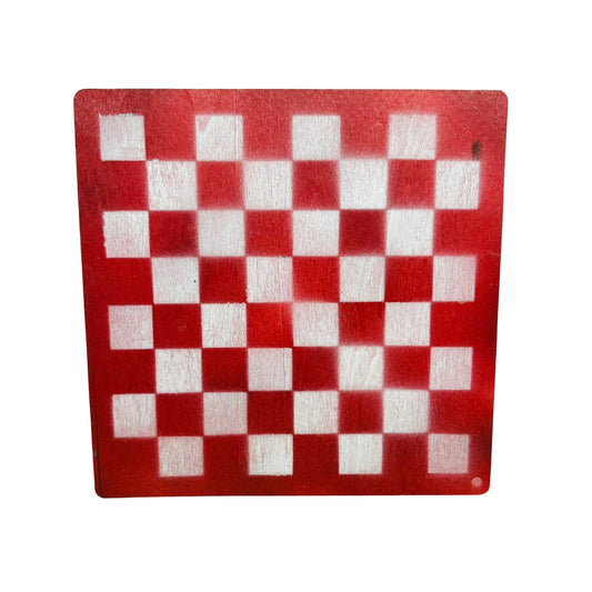 Red & White - Painted Thin Wooden Chess Board