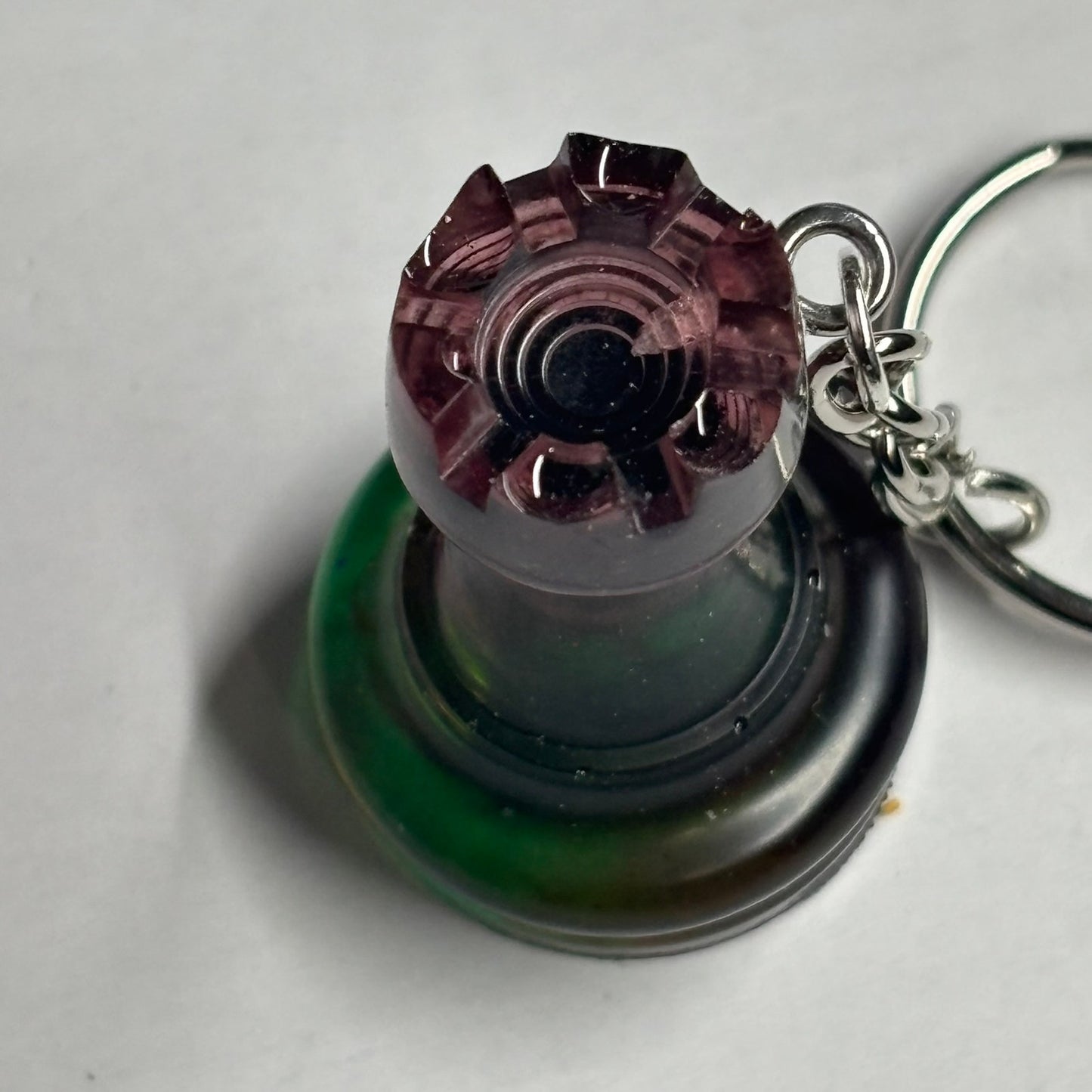Green/Violet Rook - Handmade Resin Keychain