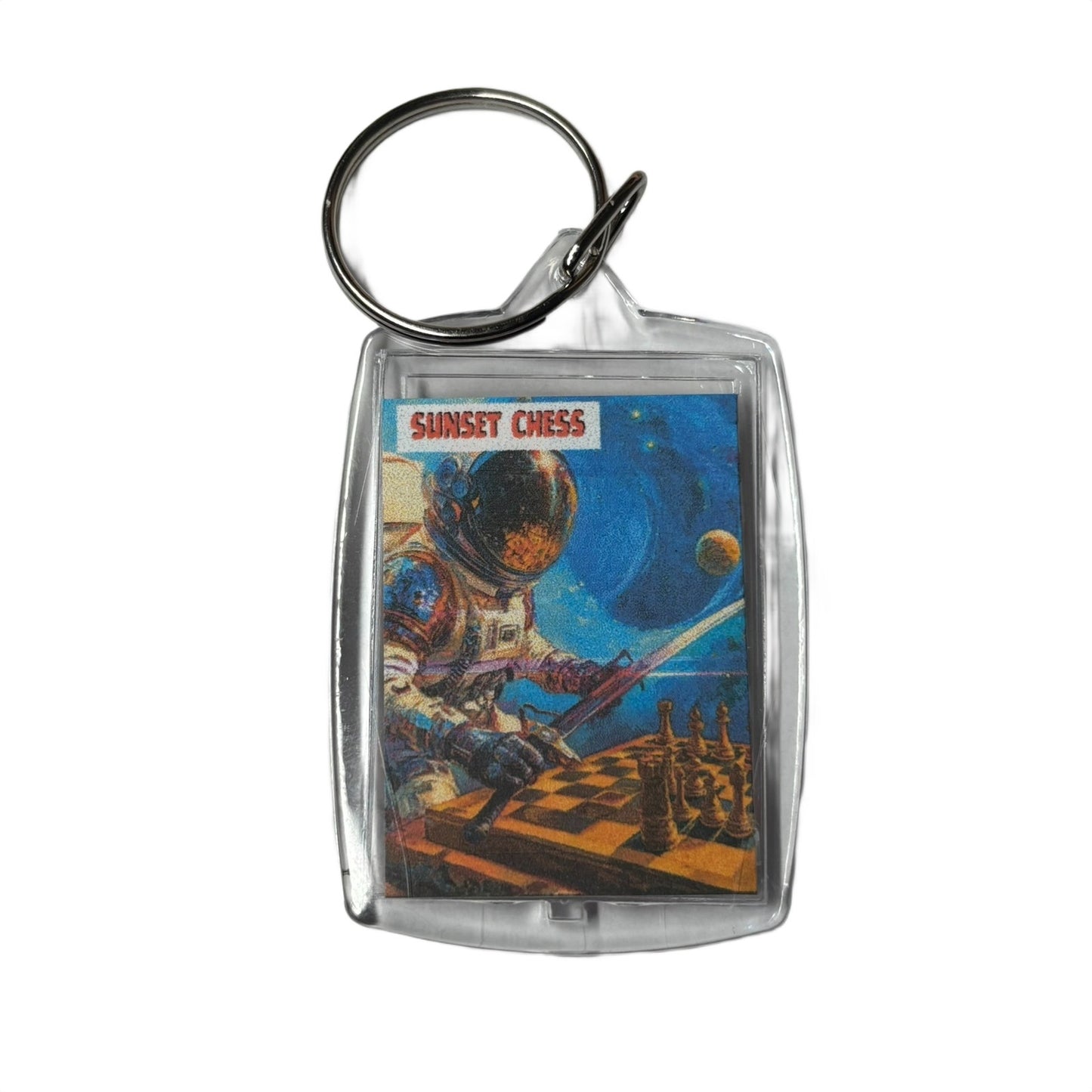 Space Warrior - Sunset Chess Photo Keychain