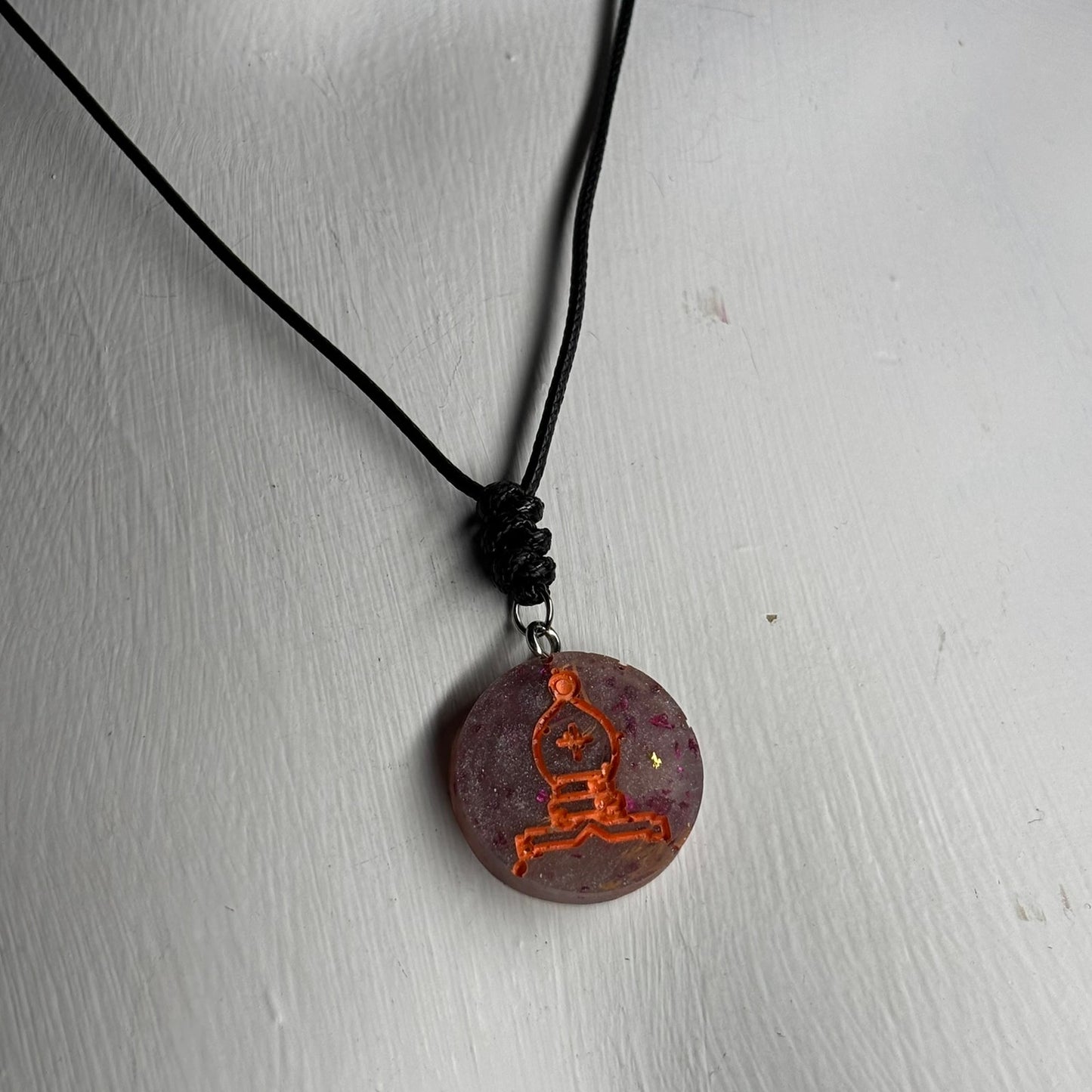 Purple Bishop - Handmade Resin Chess Necklace