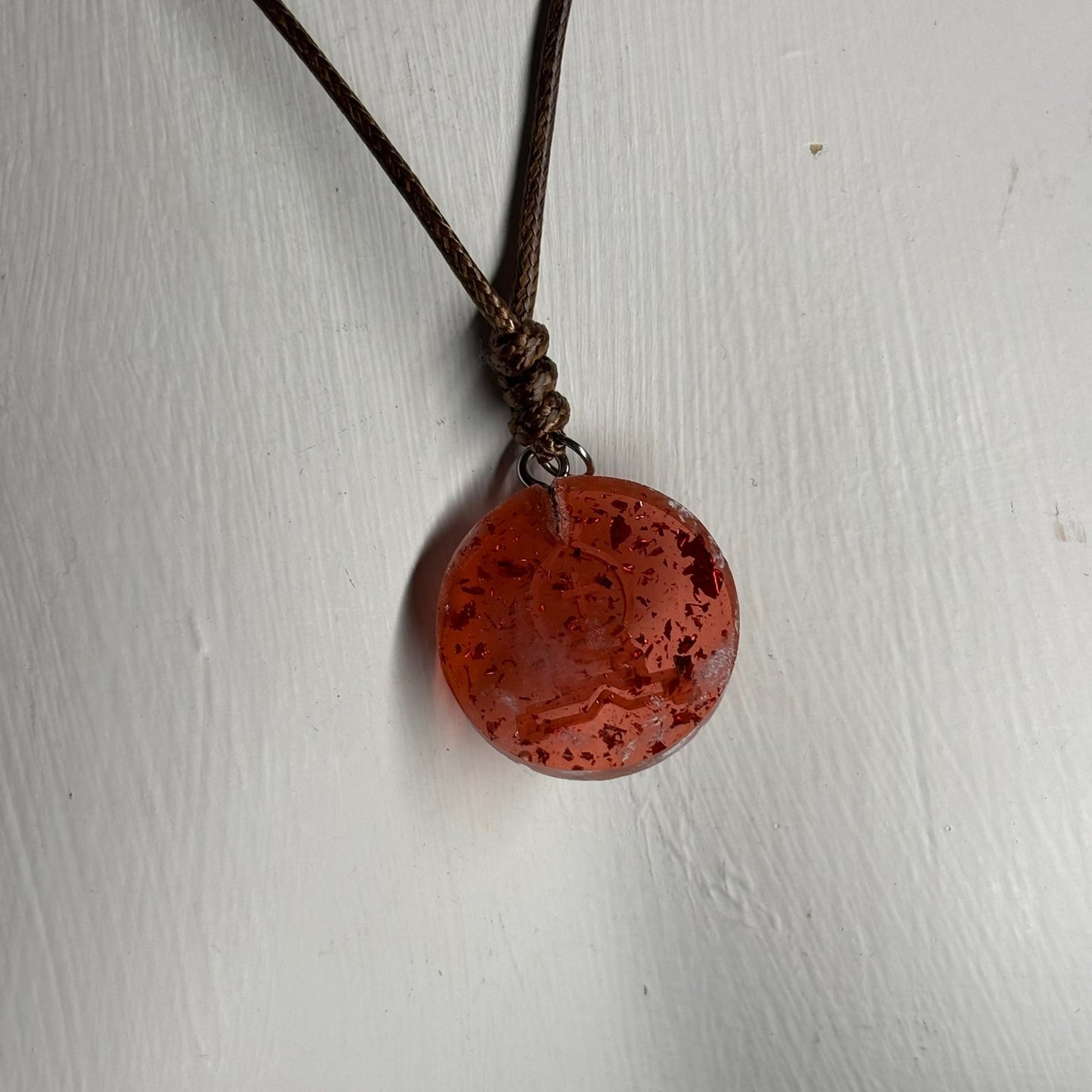 Crystal Red Bishop - Handmade Resin Chess Necklace