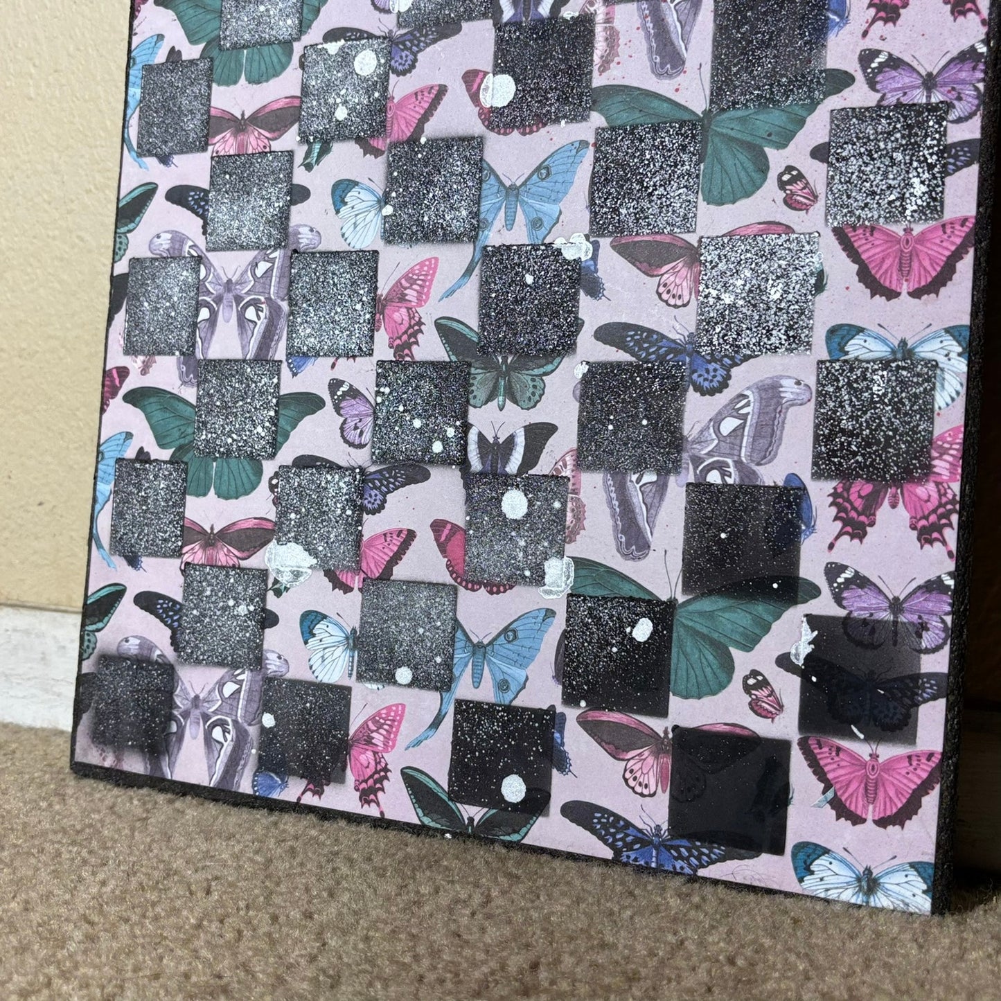 Vintage Butterflies - Scrapbook Chess Board