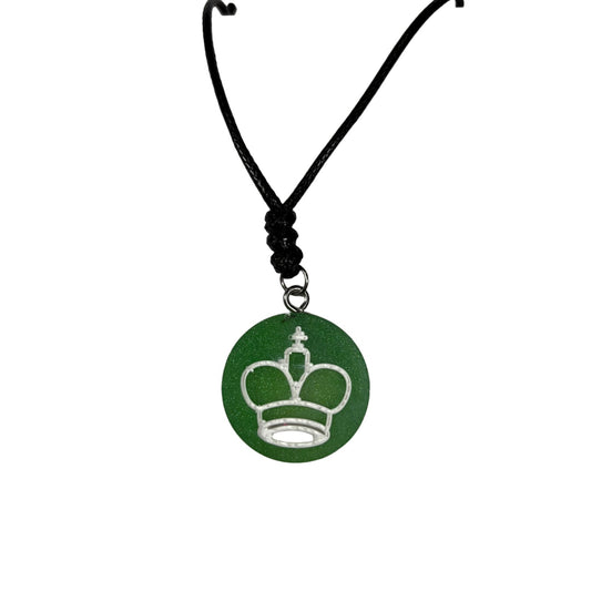 Green King - Handmade Resin Chess Necklace