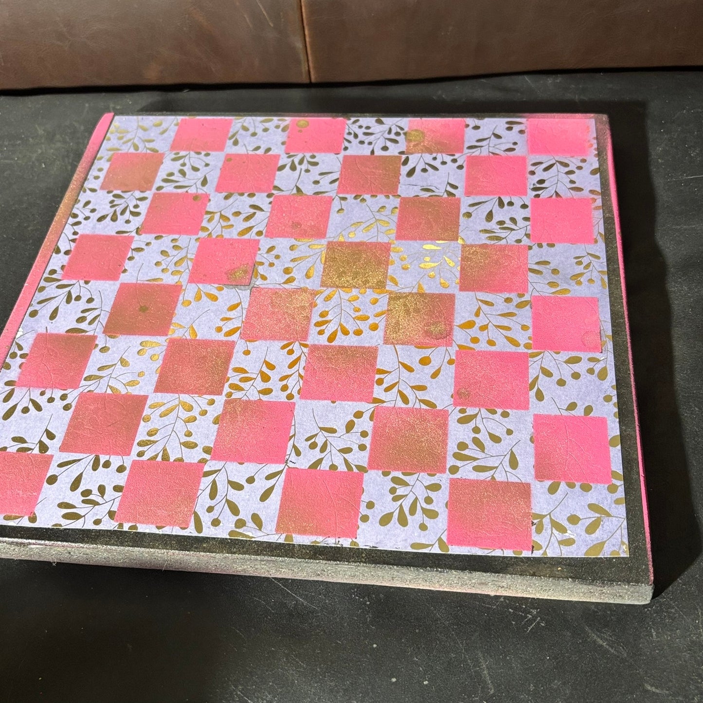 Gold & Pink - Scrapbook Chess Board