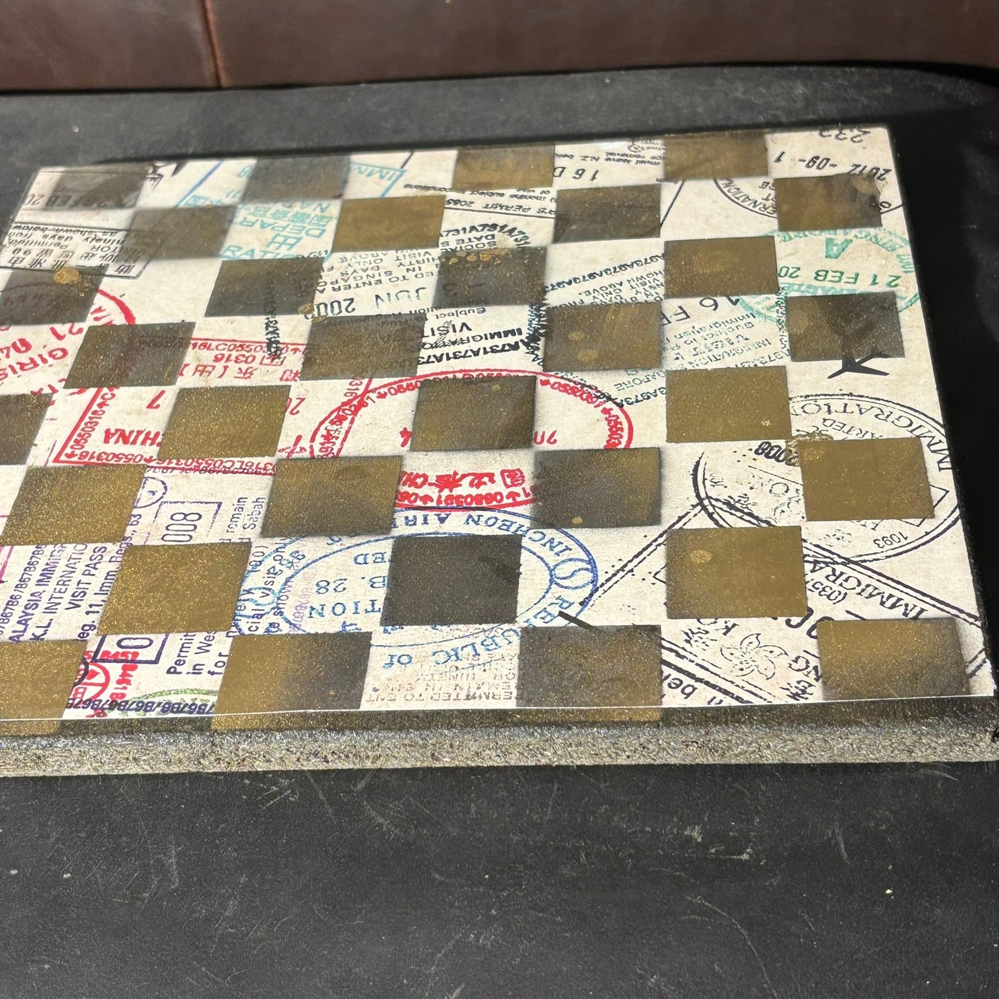 Postcard Pattern - Scrapbook Chess Board