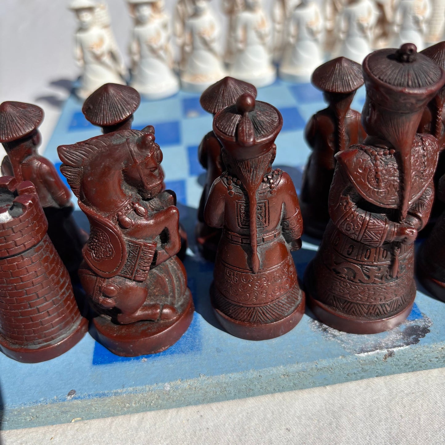 Simple Blue - Chinese Edition Chess Set