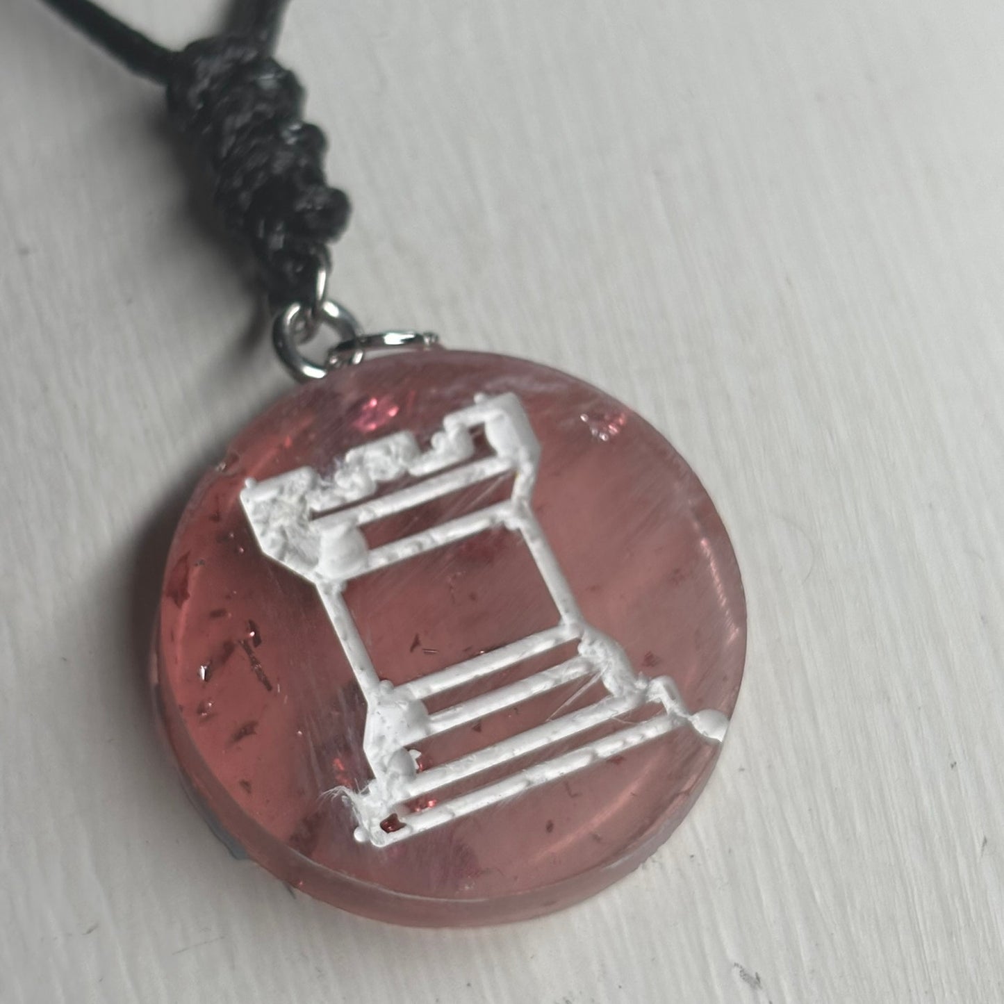 Translucent Violet Rook - Handmade Resin Chess Necklace