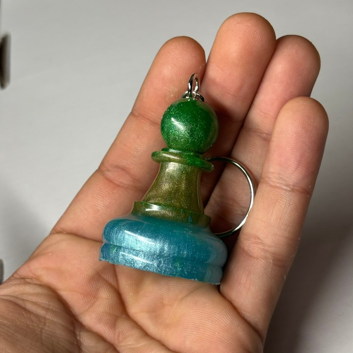 Color Swirl Pawn - Handmade Resin Keychain - Large Edition