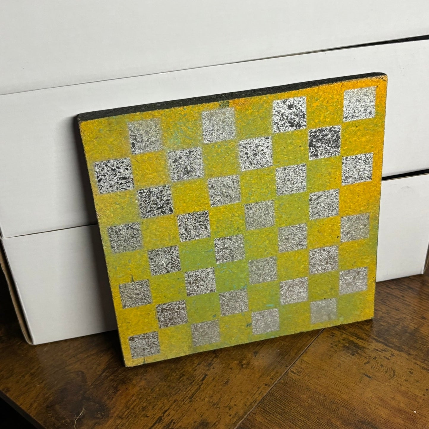 Yellow Chrome - Painted Double Sided Chess Board