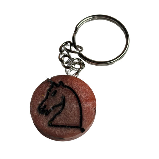 Peach Cream Knight - Handmade Resin Keychain - Flat Edition