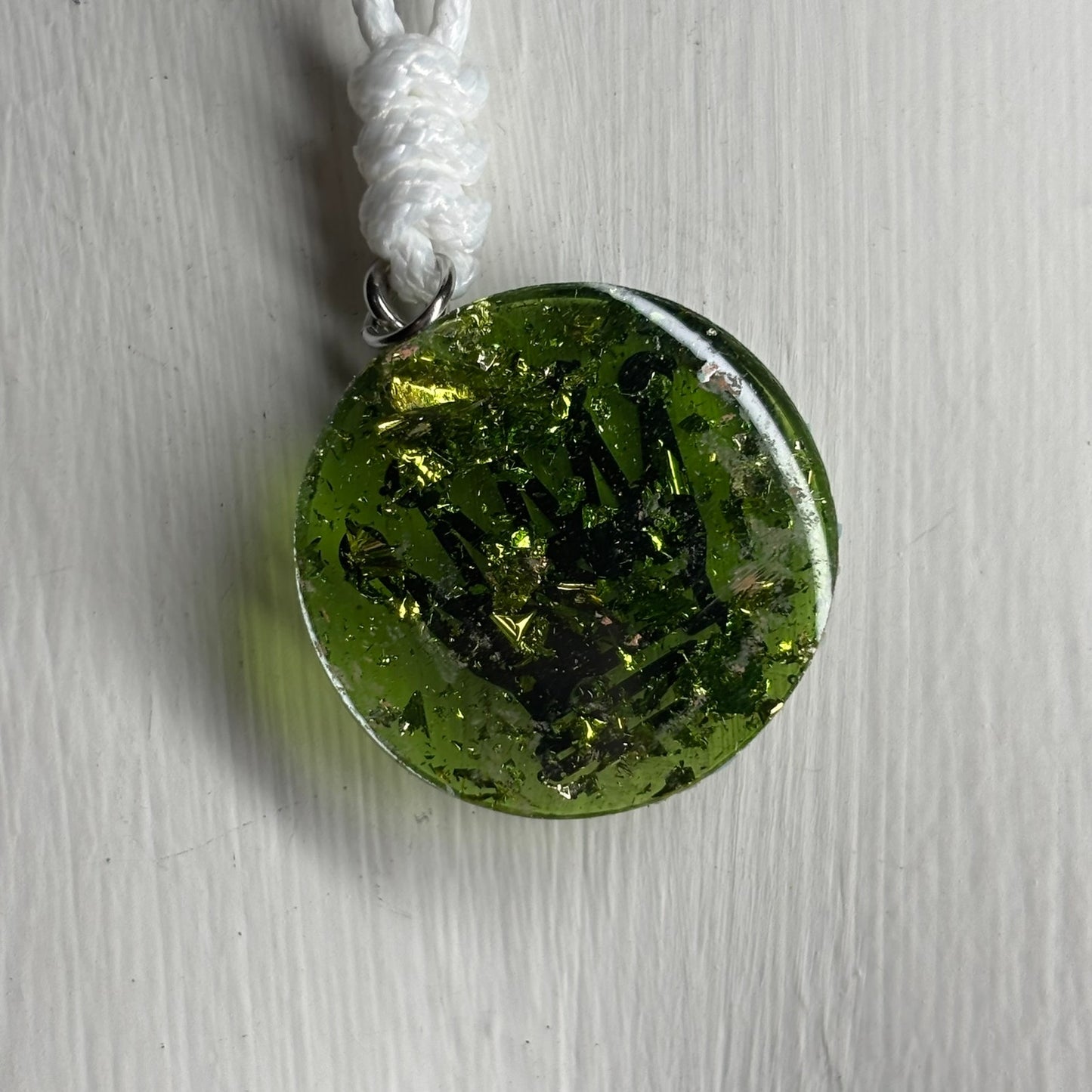 Dark Crystal Green - Handmade Resin Chess Necklace