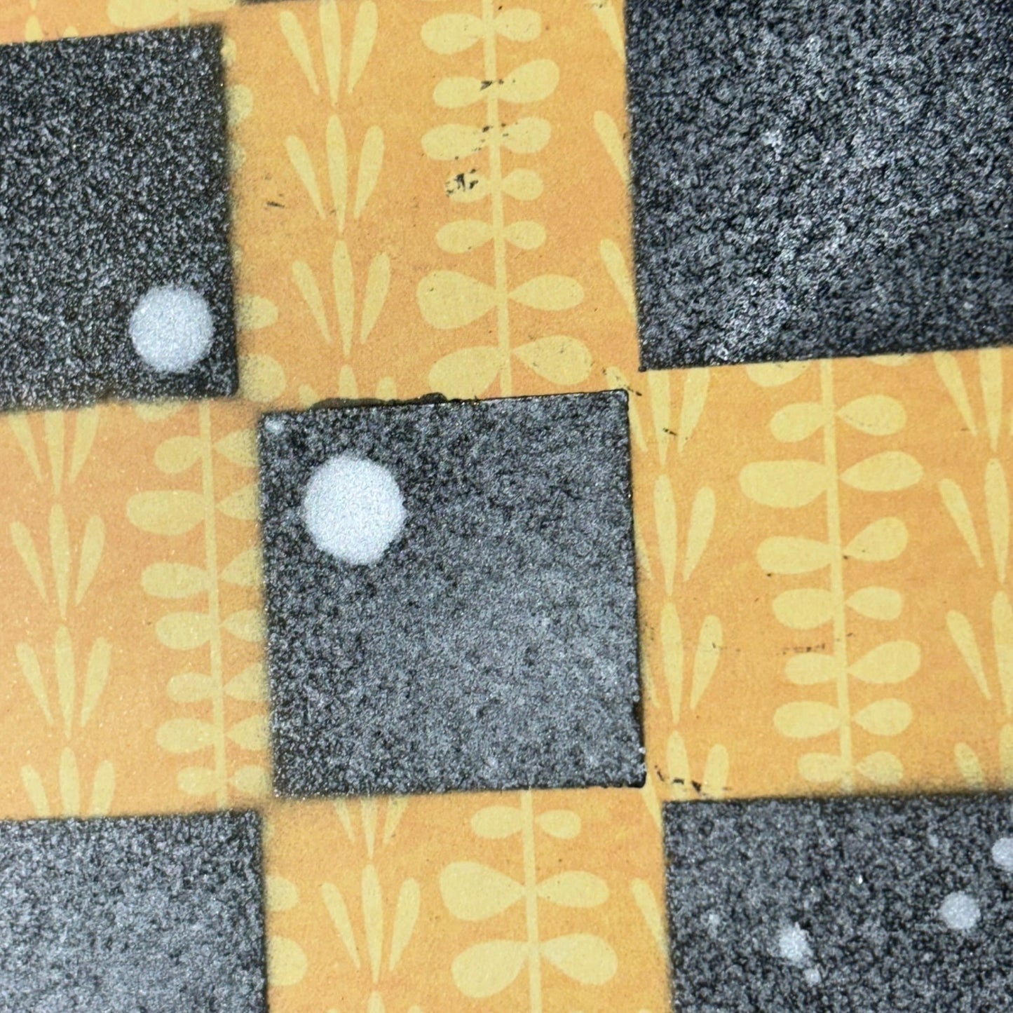 Black & Yellow Flowers - Scrapbook Chess Board