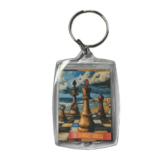 Beach Side - Chess  Photo Keychain
