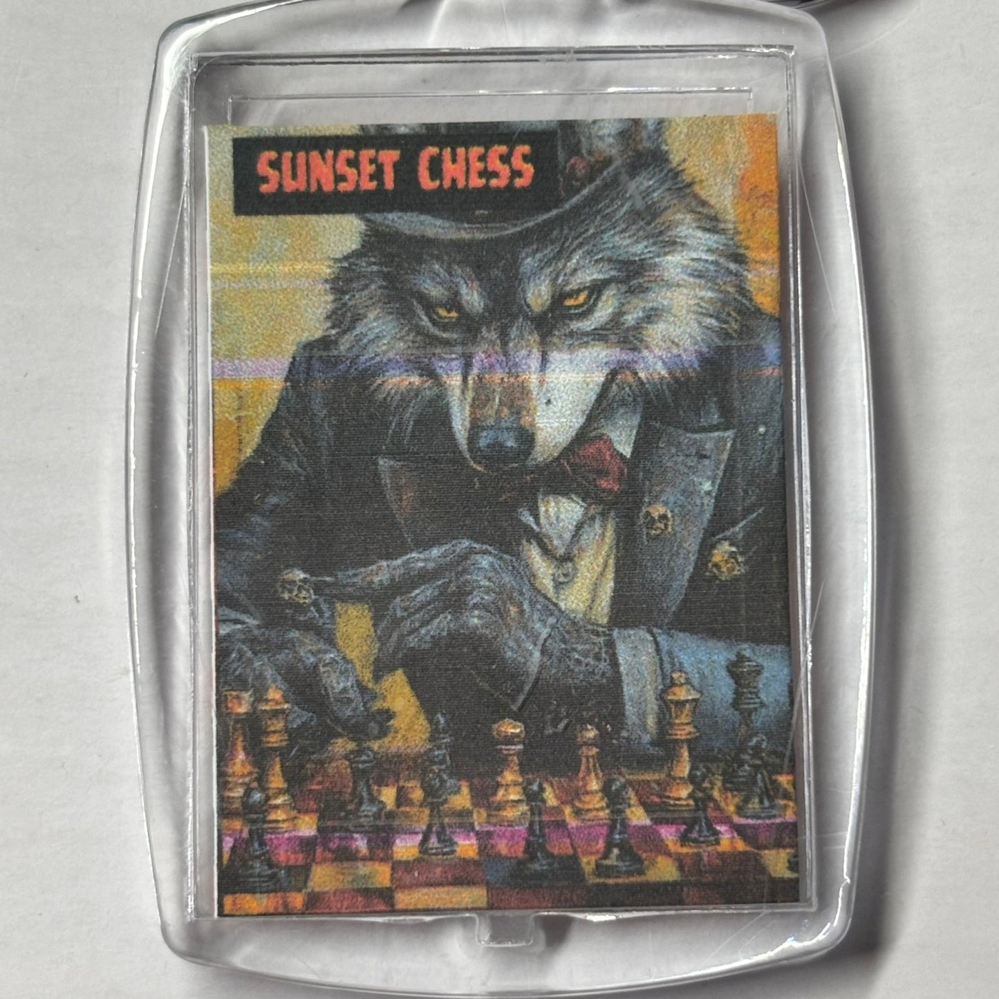 Angered Wolf - Chess  Photo Keychain