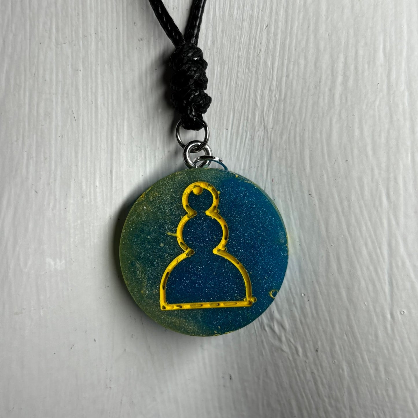 Blue Pawn - Handmade Resin Chess Necklace