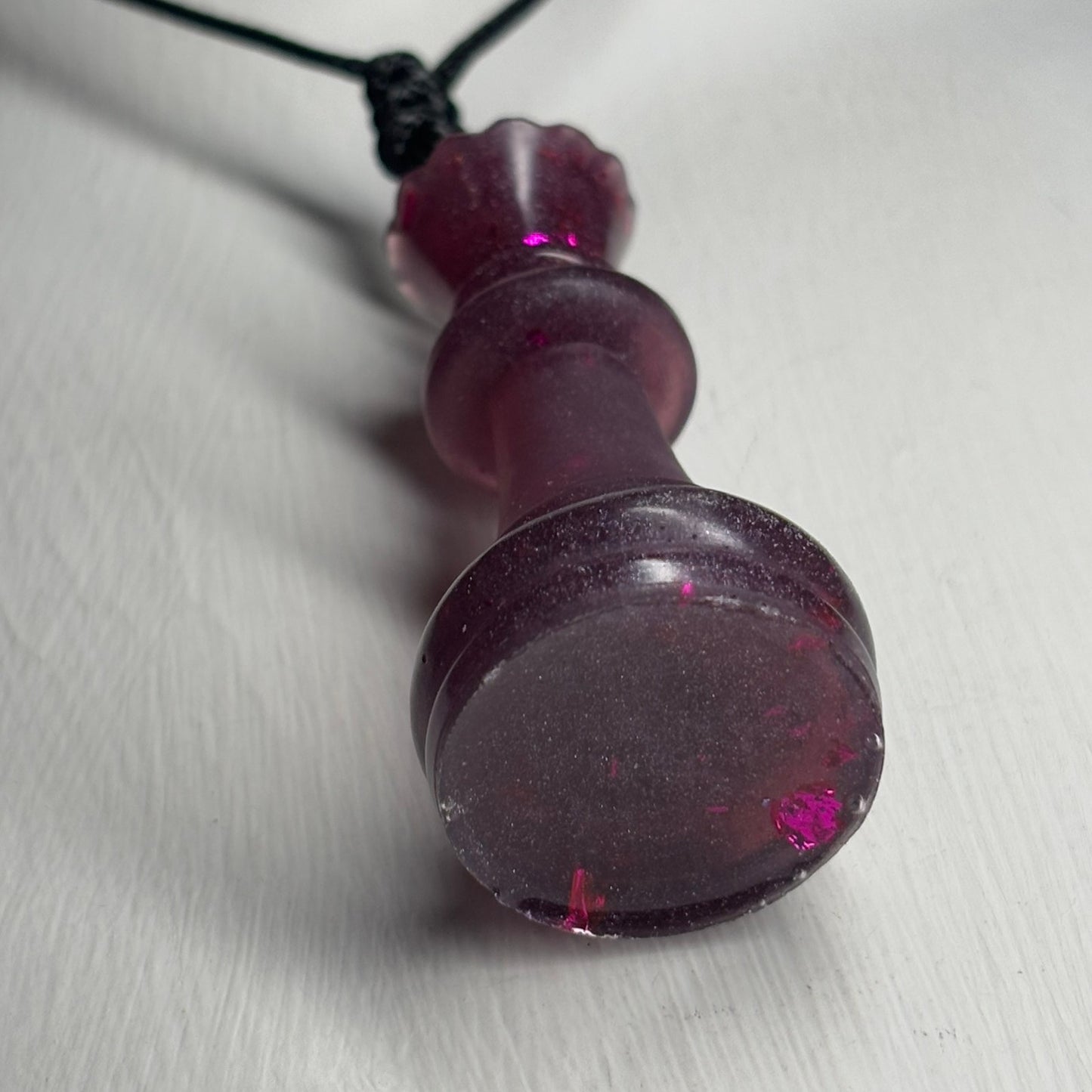 Dark Purple Queen - Handmade Resin Chess Necklace