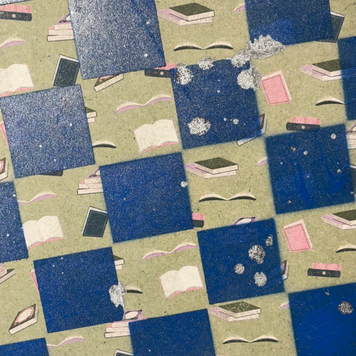 Green/Blue Book Blub - Scrapbook Chess Board