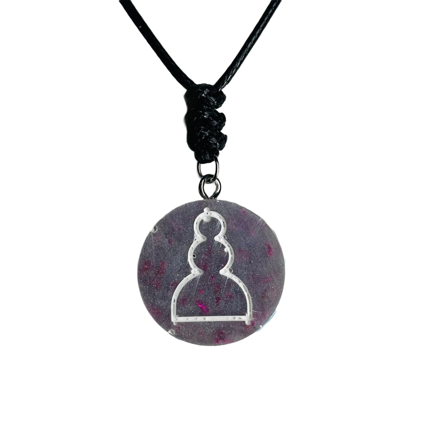 Space Purple Pawn - Handmade Resin Chess Necklace