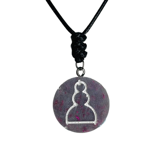 Space Purple Pawn - Handmade Resin Chess Necklace