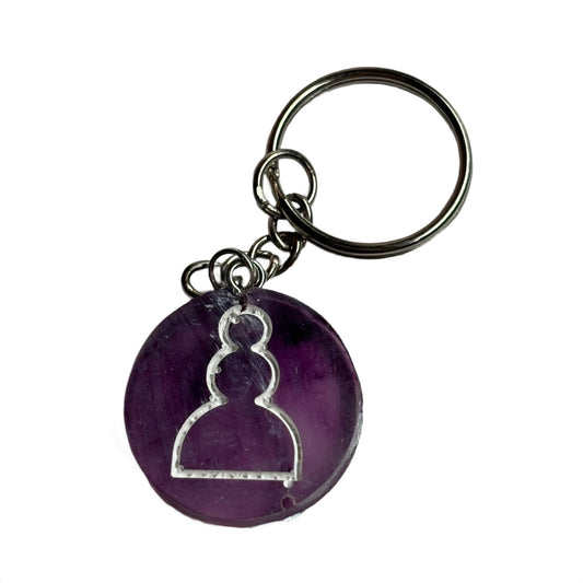 Purple Translucent Pawn - Handmade Resin Keychain - Flat Edition