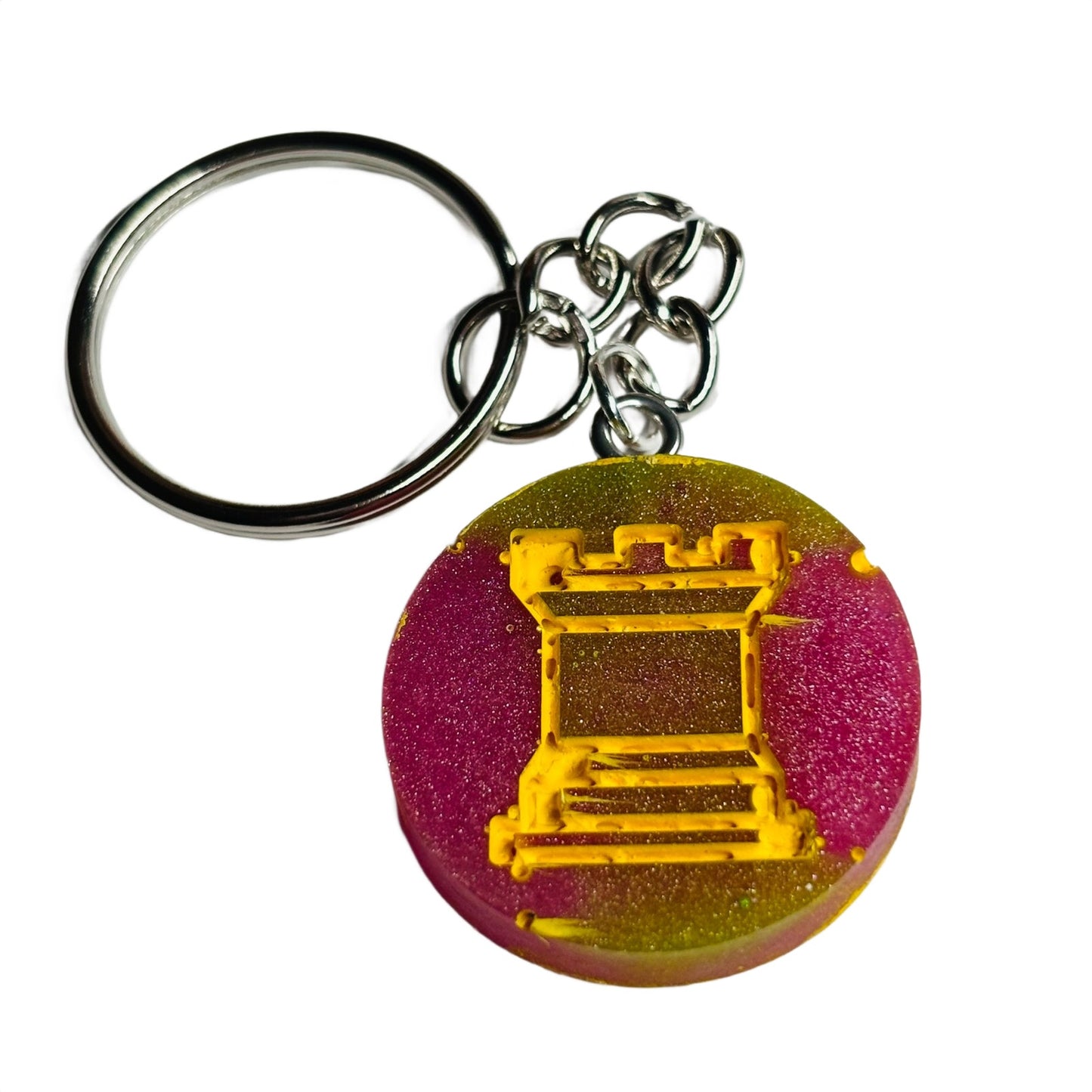 Army Pink Rook - Handmade Resin Keychain