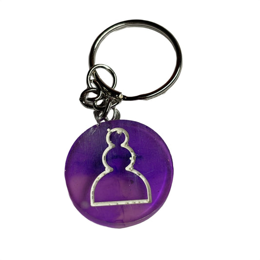Purple Swirl Pawn - Handmade Resin Keychain