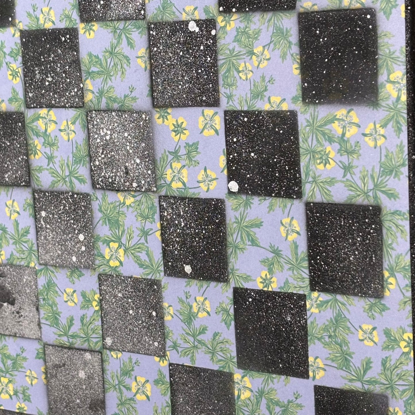 Beautiful Flowers With Chrome Rain - Scrapbook Chess Board
