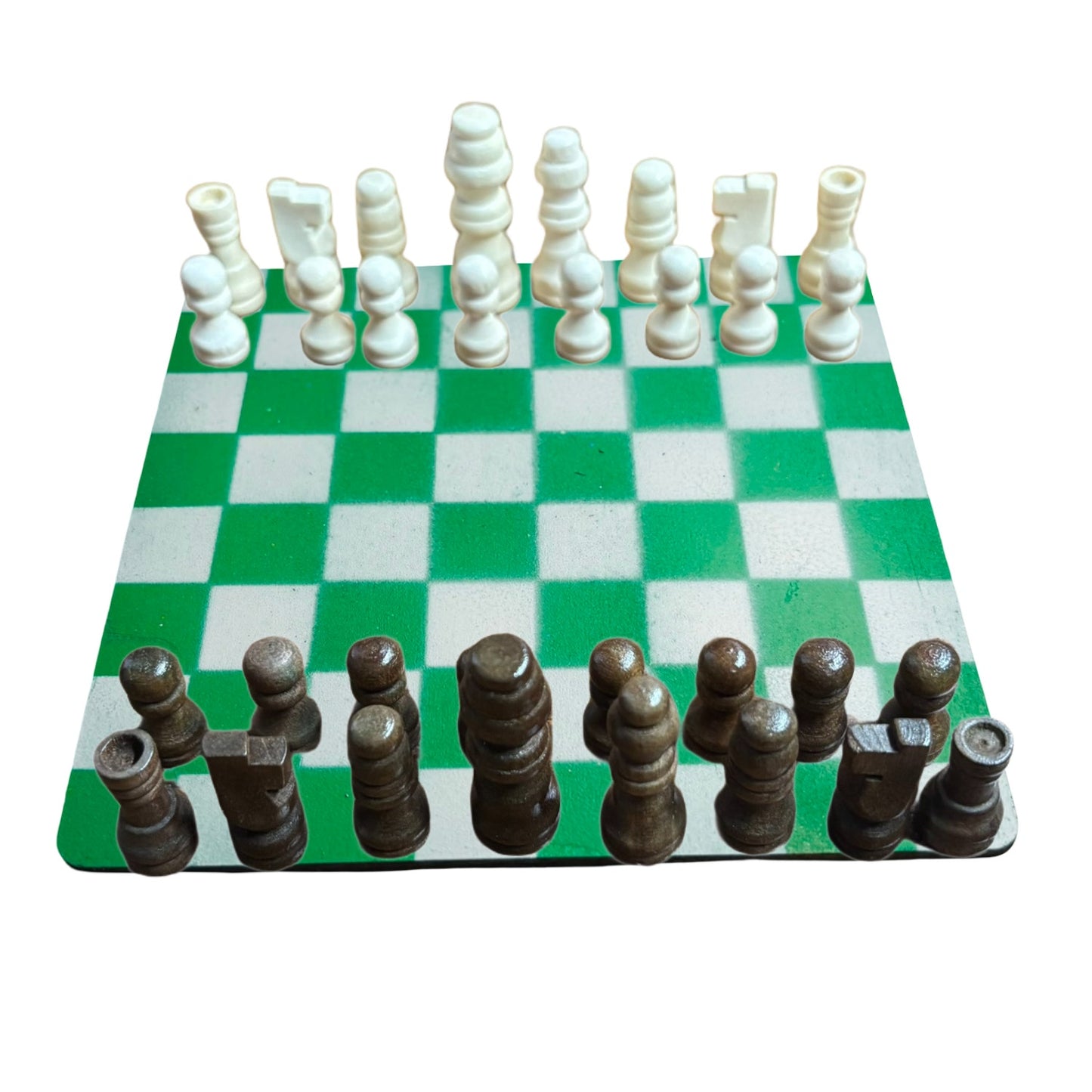 Simple Green & White - Mini Chess Set
