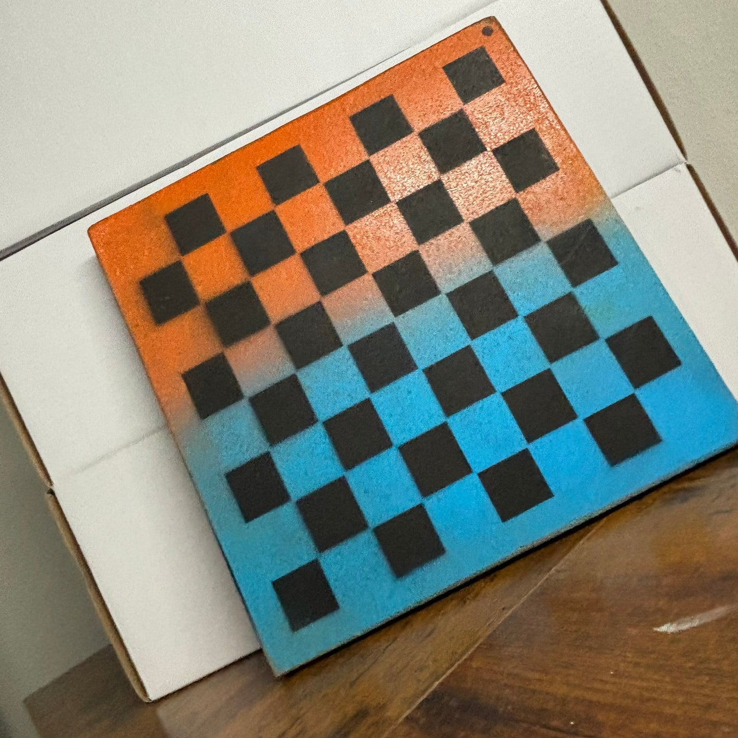 Blue & Blue - Painted Double Sided Chess Board