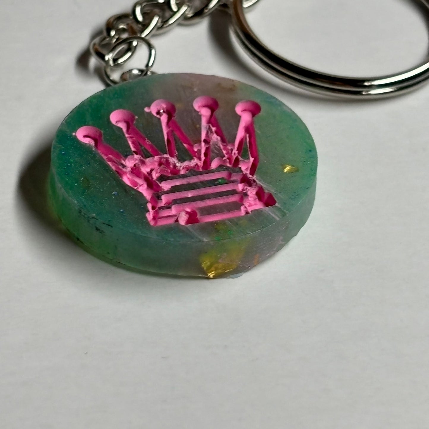 The Green Pink Queen - Handmade Resin Keychain