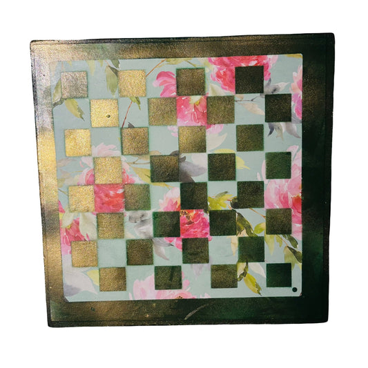 Nature Green Flowers - Scrapbook Chess Board