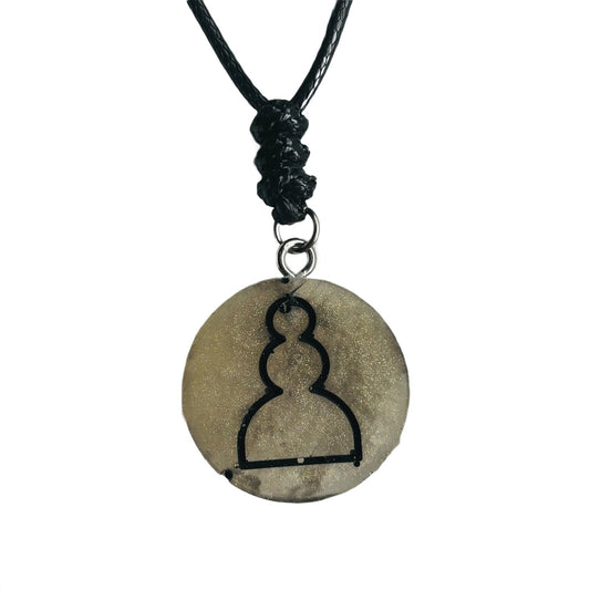 Silver Pawn - Handmade Resin Chess Necklace