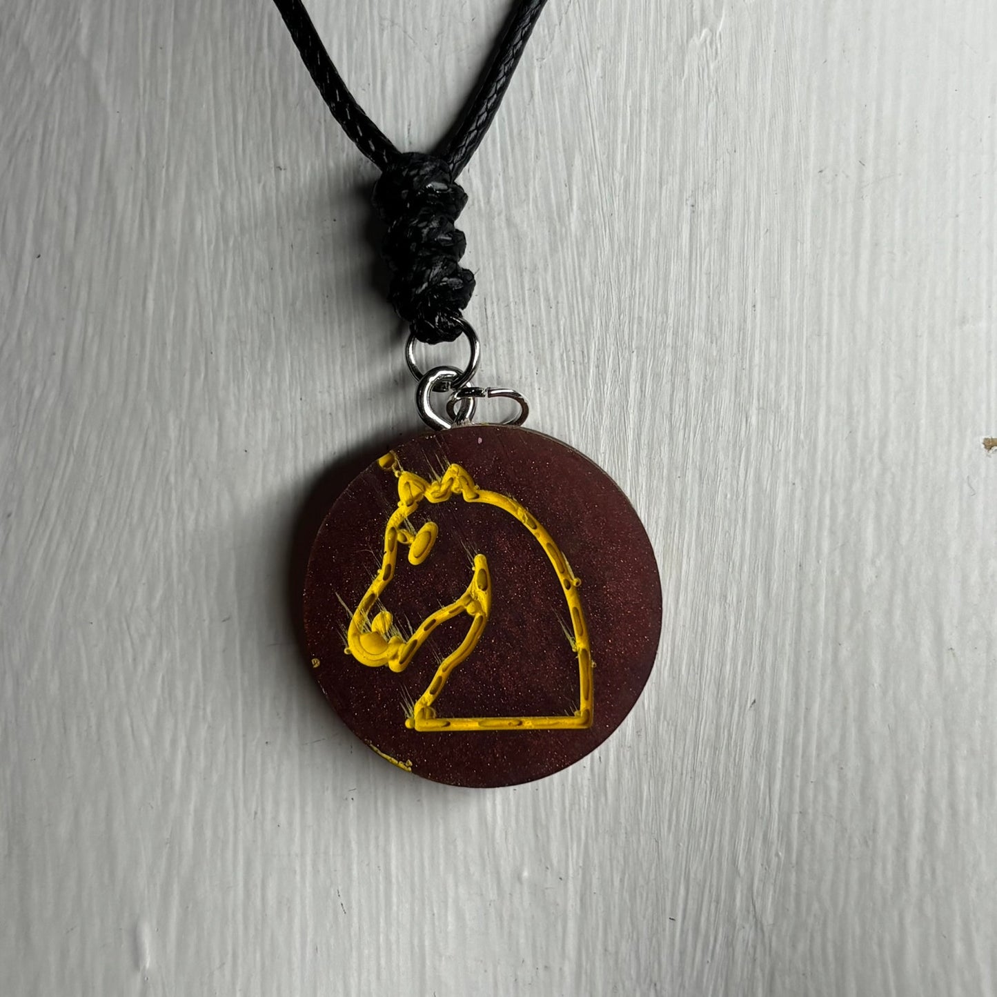 Dark Knight - Handmade Resin Chess Necklace