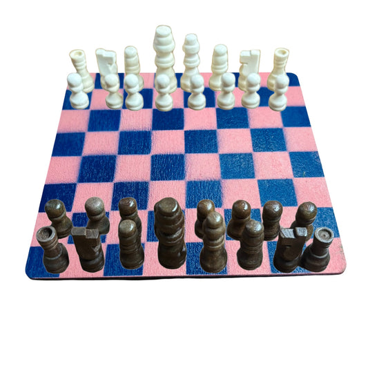Pink & Blue - Mini Chess Set
