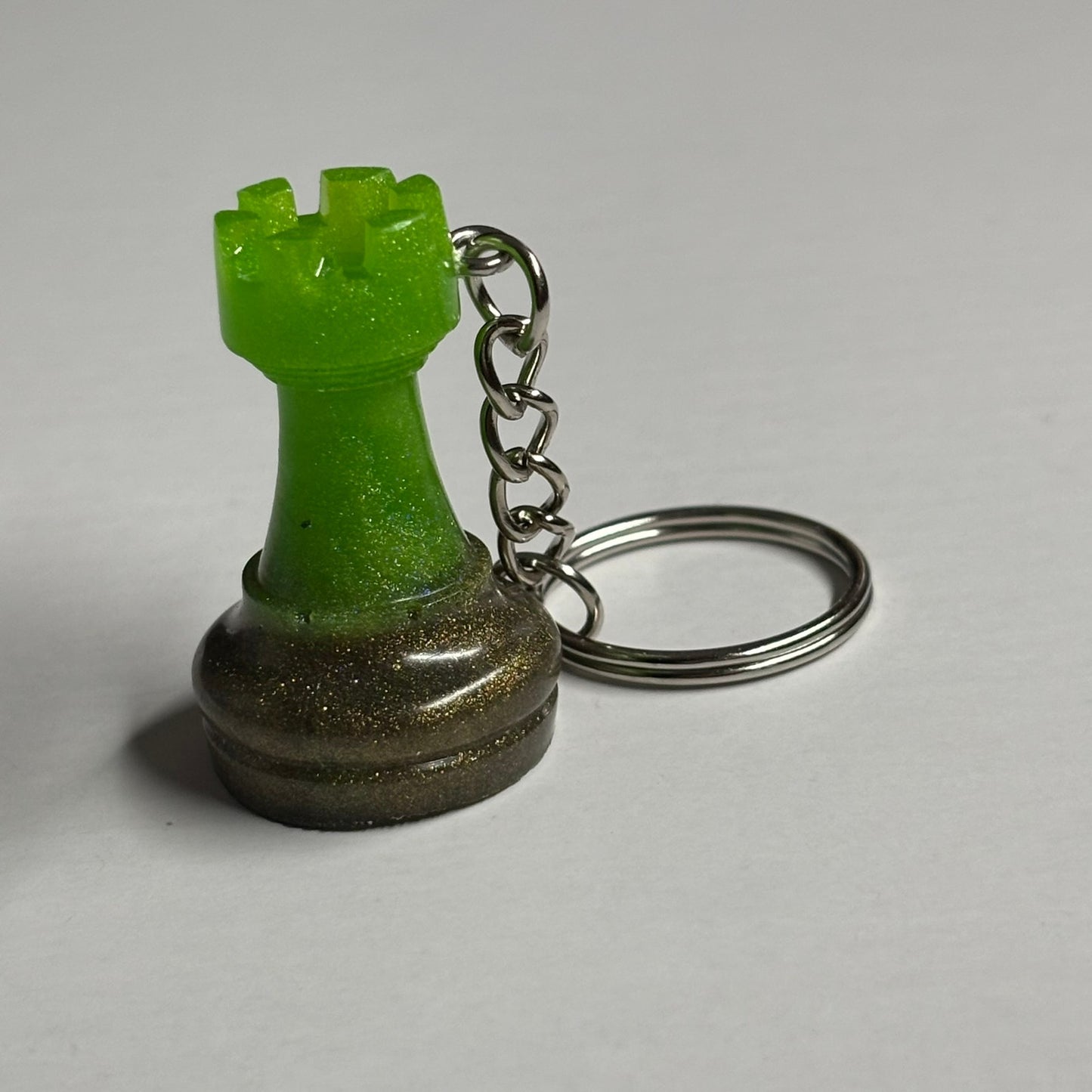 Green Rook - Handmade Resin Keychain