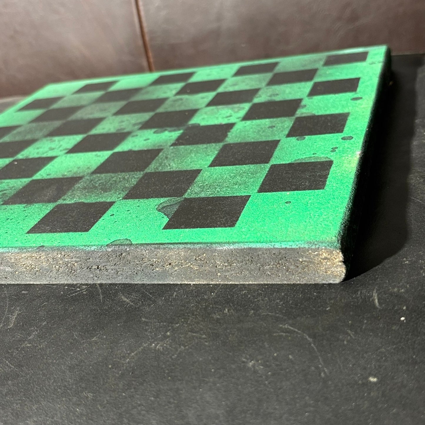 Stealth Green - Painted Chess Board