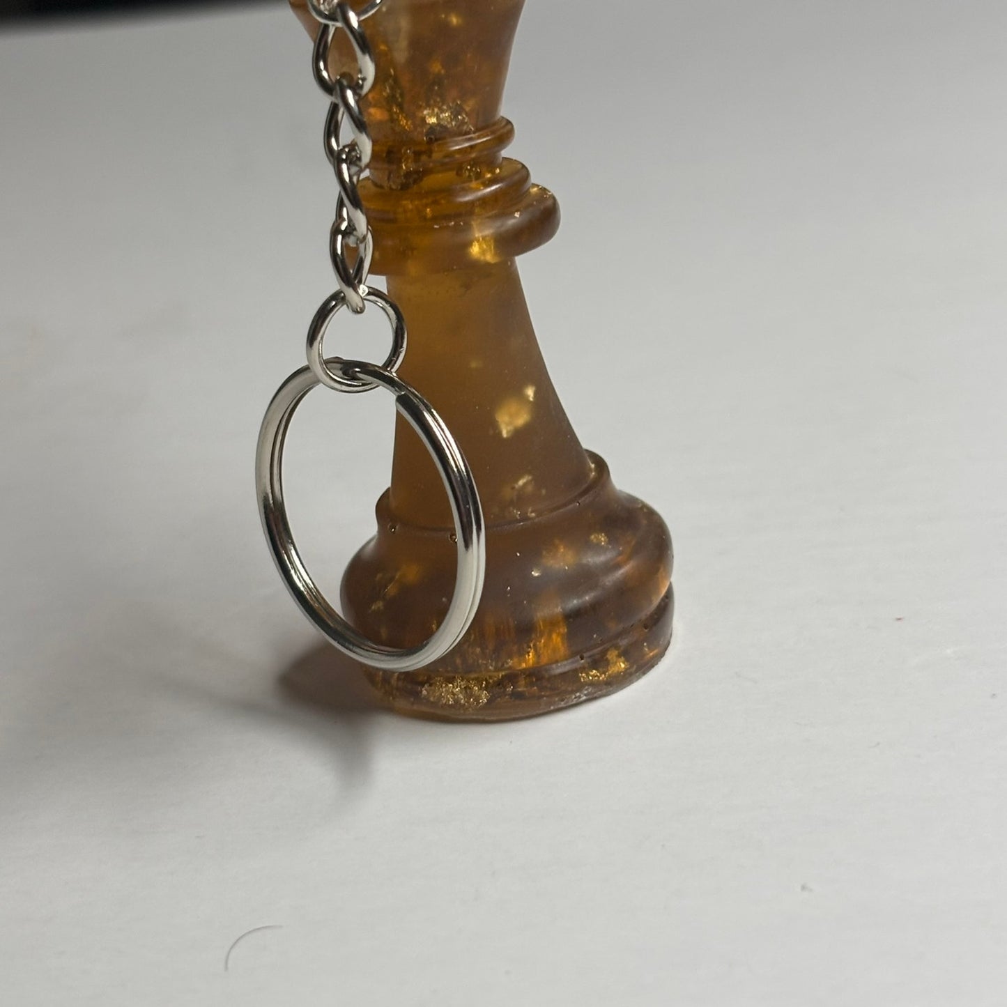 Amber Colored King - Handmade Resin Keychain