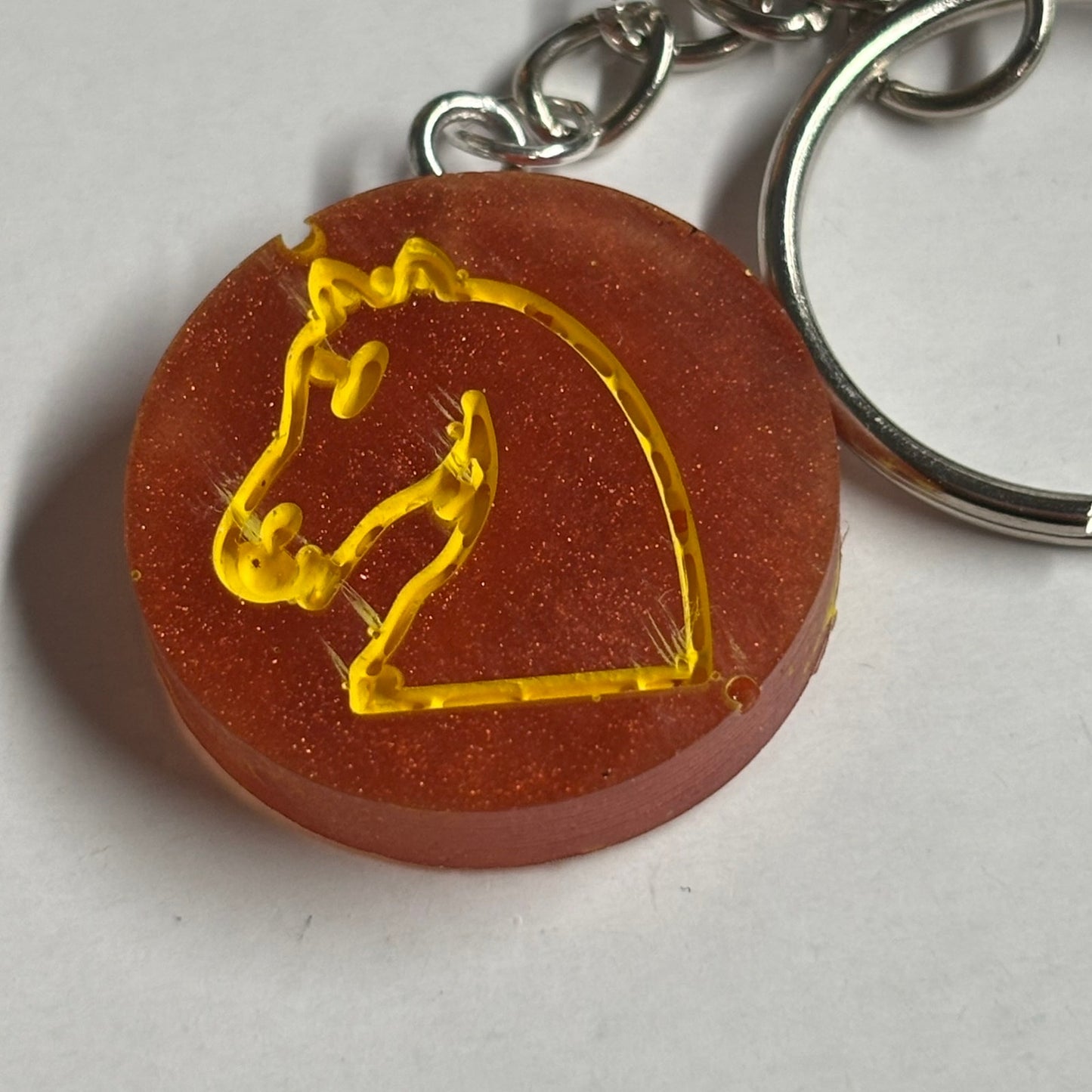 Yellow Red Knight - Handmade Resin Keychain